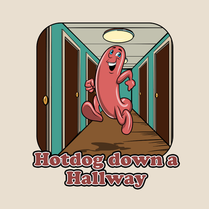 Hot dog down a Hallway